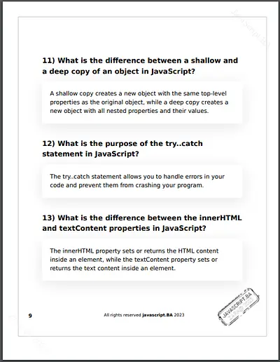 The JavaScript Interview Bible Free Ebook Preview