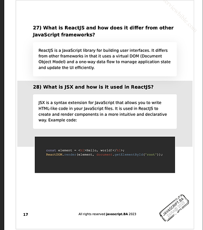 The React JS Interview Handbook Preview