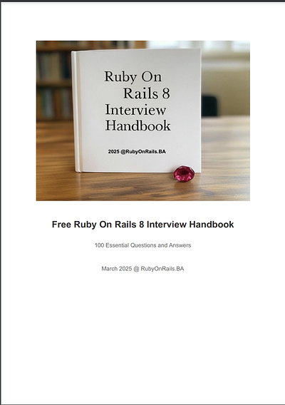 Ruby On Rails 8 Interview Handbook Preview