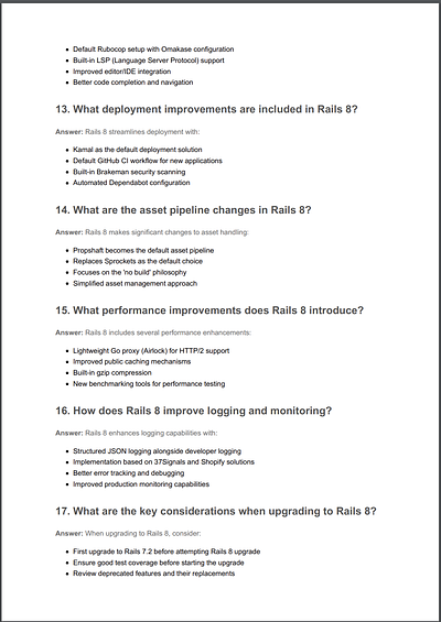 Ruby On Rails 8 Interview Handbook Preview