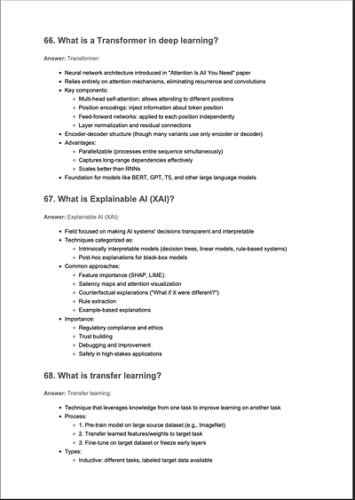 Machine Learning Interview Handbook Preview